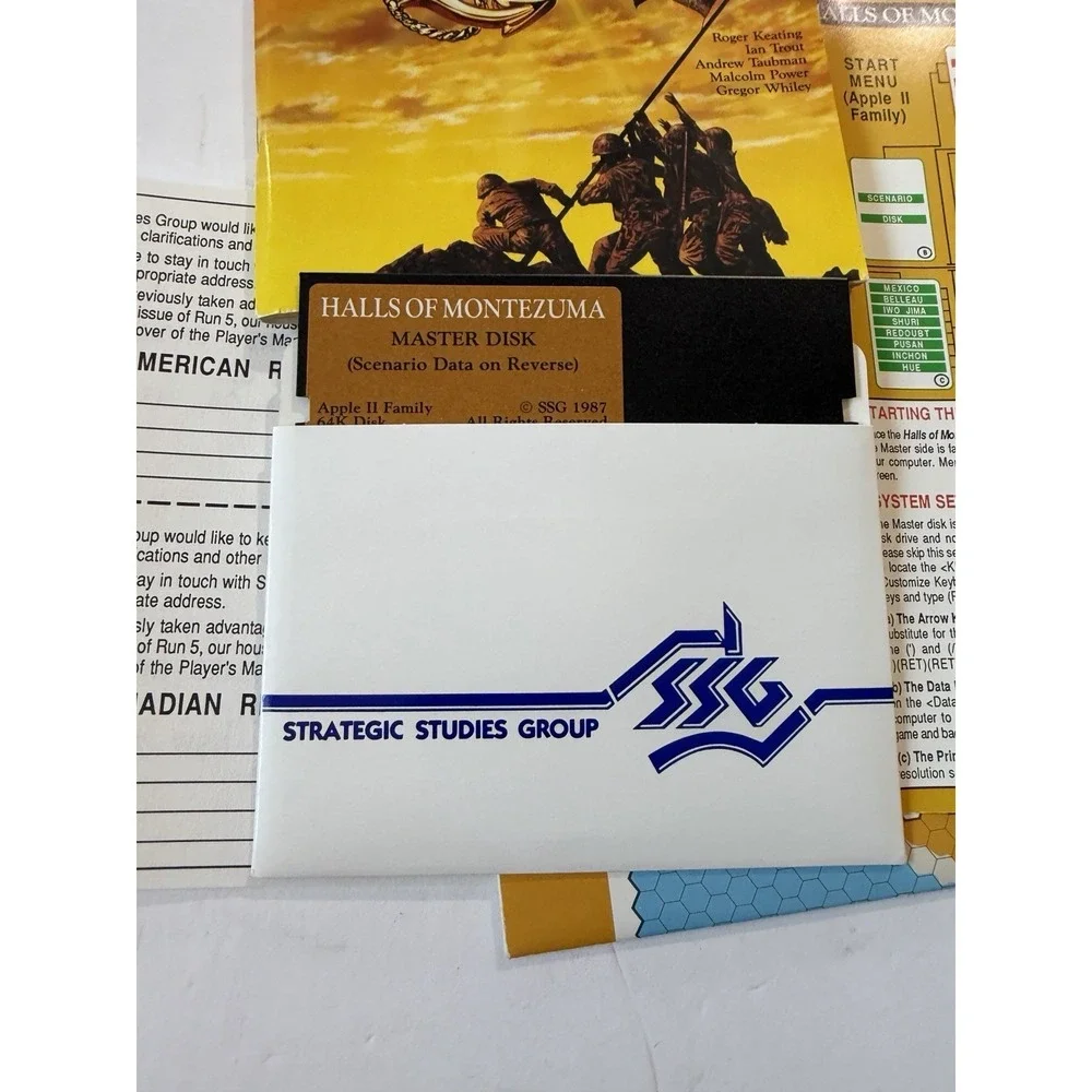 Halls of Montezuma Marine Corps SSG Apple II PC‎ Game Complete Battle History